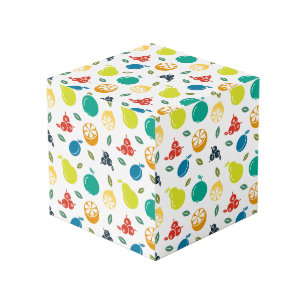 Cube Photo Motif de fruits, prune, orange, citron, poire, pom