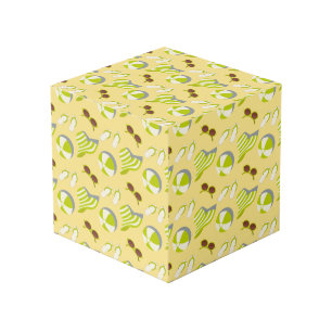 Cube Photo Motif de plage avec lunettes de soleil et casquett