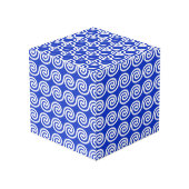 Cube Photo Motif de vagues clés Méandre grec bleu (Angle arrière)