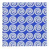 Cube Photo Motif de vagues clés Méandre grec bleu (Devant)