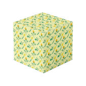 Cube Photo Motif floral avec rose jaune et fleurs de tulipe (Angle arrière)