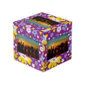 Cube Photo Motif floral sans couture (Angle arrière)