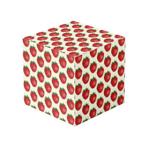 Cube Photo Motif fraises, fraises rouges, fruits, feuilles