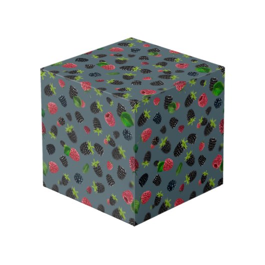 Cube Photo Motif framboise (Angle devant)