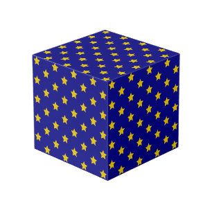 Cube Photo Motif Gold Stars, Bleu Marine, Exclusive