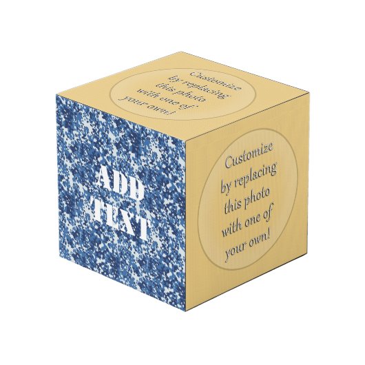 Cube Photo Motif militaire bleu numérique (Angle devant)