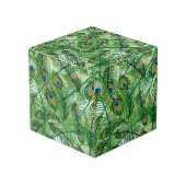 Cube Photo Motif Peacock Vert (Angle devant)