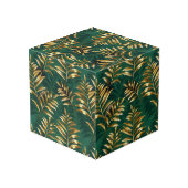 Cube Photo Motif sans couture avec des fougères dorées (Angle arrière)