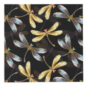 Cube Photo Motif sans couture avec libellules d'or (Droite)