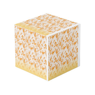 Cube Photo Motif textile avec orange et gol vibrants