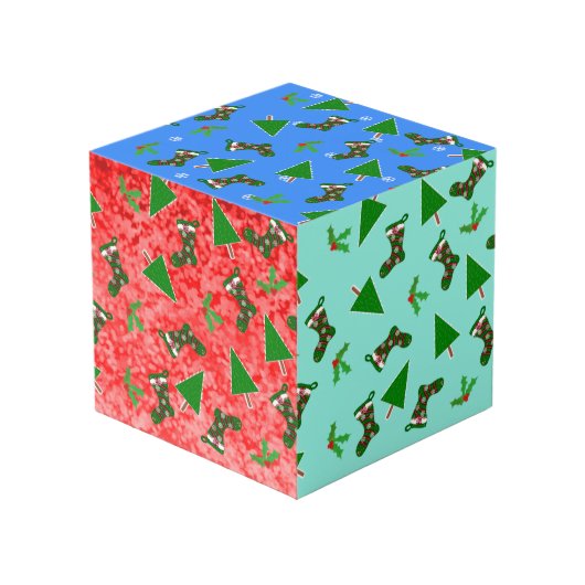 Cube Photo Motifs de Noël Création de vacances (Angle devant)