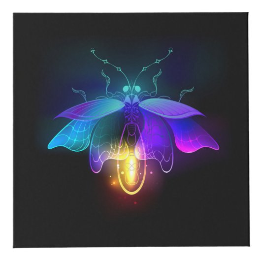 Cube Photo Neon Firefly sur noir (Droite)