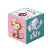 Cube Photo Nom de la photo de bébé léopard mignon rose pépini (Angle arrière)