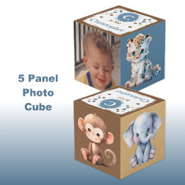 Cube Photo Nom de la photo de l'animal mignon pour la pépiniè