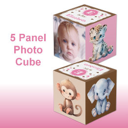 Cube Photo Nom de la photo de l'animal mignon pour la pépiniè