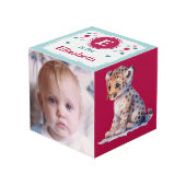 Cube Photo Nom de photo de bébé léopard mignon pour nurserie  (Angle devant)