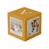 Cube Photo Nom du bébé minimal et statistiques de naissance (Angle arrière)