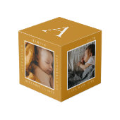 Cube Photo Nom du bébé minimal et statistiques de naissance (Angle devant)