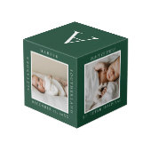 Cube Photo Nom du bébé minimal et statistiques de naissance (Angle arrière)