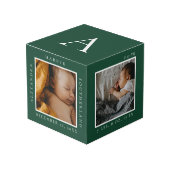 Cube Photo Nom du bébé minimal et statistiques de naissance (Angle devant)