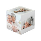 Cube Photo Nom du monogramme Photo personnalisée (Angle arrière)