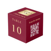 Cube Photo Numéro de table QR code menu bordeaux logo de l'en (Angle arrière)