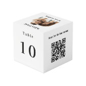 Cube Photo Numéro de table QR code menu photo blanche (Angle arrière)