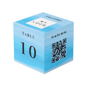 Cube Photo Numéro de table QR code menu plage logo de l'entre (Angle devant)