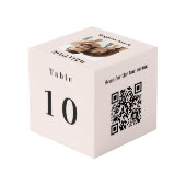 Cube Photo Numéro de tableau QR code barre menu photo blush r (Angle arrière)