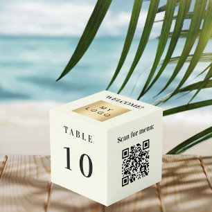 Cube Photo Numéro de tableau QR code menu ivoire logo de l'en