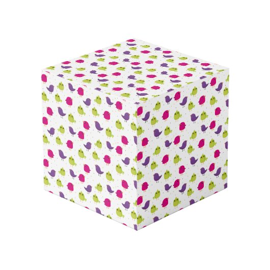 Cube Photo Oiseaux colorés mignons (Angle devant)
