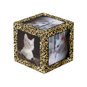 Cube Photo Or Taches De Léopard Monogramme (Angle arrière)
