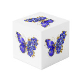Cube Photo Papillon saphir à fleurs (Angle arrière)