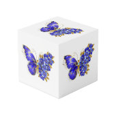 Cube Photo Papillon saphir à fleurs (Angle devant)