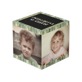 Cube Photo Patiné faux vert famille bois noir 4 photo (Angle arrière)