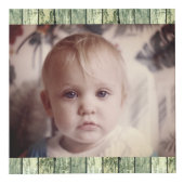 Cube Photo Patiné faux vert famille bois noir 4 photo (Devant)