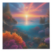 Cube Photo Paysage sous-marin du coucher de soleil (Devant)