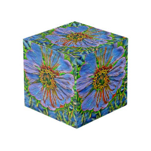 Cube Photo Peinture pourpre de fleur