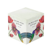Cube Photo Pensée religieuse de fleurs de vous avec colibri (Angle devant)