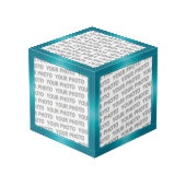 Cube Photo Pentes STRIPES - bleu océan + vos idées (Angle arrière)