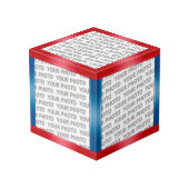 Cube Photo Pentes STRIPES - bleu rouge + vos idées (Angle arrière)
