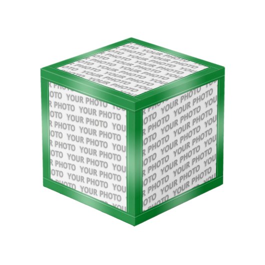 Cube Photo Pentes STRIPES - bleu vert + vos idées (Angle devant)