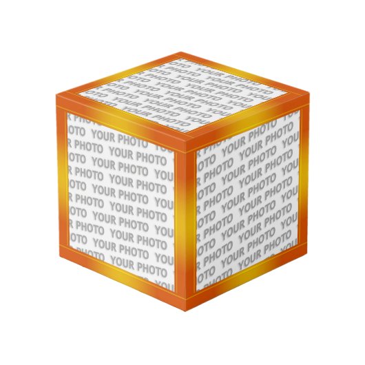 Cube Photo Pentes STRIPES - orange jaune + vos idées (Angle devant)