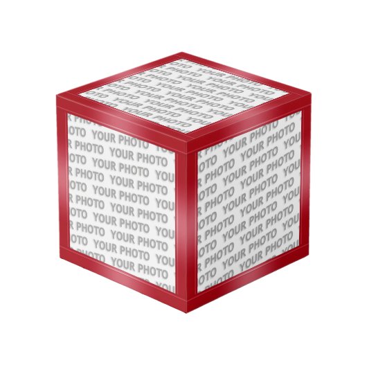 Cube Photo Pentes STRIPES - rouge + vos idées (Angle devant)