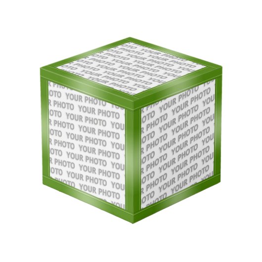 Cube Photo Pentes STRIPES - vert + vos idées (Angle devant)