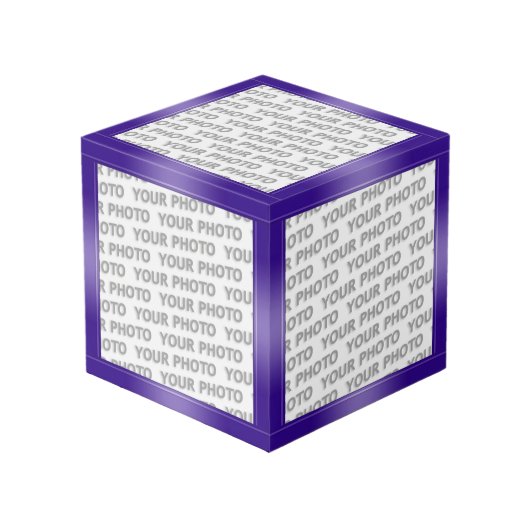 Cube Photo Pentes STRIPES - violet + vos idées (Angle devant)