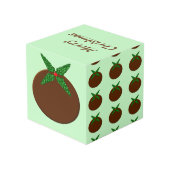 Cube photo personnalisée de Noël Pudding (Angle arrière)