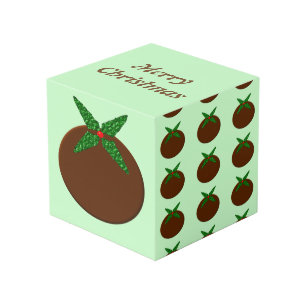 Cube photo personnalisée de Noël Pudding