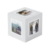 Cube Photo Photo Motif chic gris Trellis (Angle arrière)