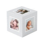Cube Photo Photo Motif chic gris Trellis (Angle devant)